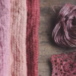 different fibers dyed with avocado